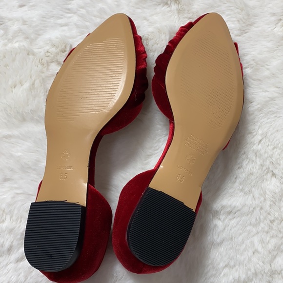 J. Jill Velvet Knot Pointed Toe Flats Red Size 6.5 - Picture 4 of 10